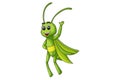 Cute Grasshopper Character Design Illustration