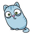 Cute gray kitten parody caricature animal character illustration