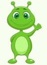 Cute green alien cartoon