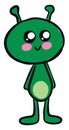 Cute green alien, illustration, vector Royalty Free Stock Photo