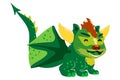 Cute green baby dinosaur cartoon style Royalty Free Stock Photo