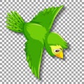 Cute green bird cartoon character Royalty Free Stock Photo