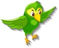 Cute green bird cartoon character Royalty Free Stock Photo