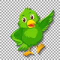 Cute green bird cartoon character Royalty Free Stock Photo