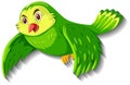 Cute green bird cartoon character Royalty Free Stock Photo