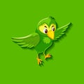 Cute green bird cartoon character Royalty Free Stock Photo