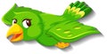 Cute green bird cartoon character Royalty Free Stock Photo