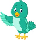 Cute green bird cartoon Royalty Free Stock Photo