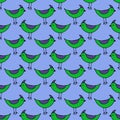Cute green Birds set. Vector seamless pattern. Royalty Free Stock Photo