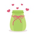 Cute green Bottle Love Potion with flying hearts Royalty Free Stock Photo