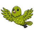 Cute green canary cartoon flying Royalty Free Stock Photo