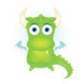 Cute green cartoon dragon