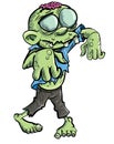 Cute green cartoon zombie.