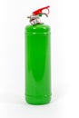 Green Colored retro fire extinguisher isolated on white background Royalty Free Stock Photo