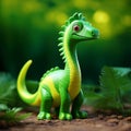 Cute Green Corythosaurus Toy Dinosaur For Little Children - Low-fi Ar 1:1