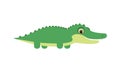 Cute green crocodile or alligator. Vector illustration Royalty Free Stock Photo