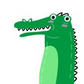 Cute green crocodile, for children product illustrations, clothes design.