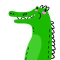 Cute green crocodile, for children product illustrations, clothes design.