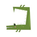 Cute Green Crocodile for Kids Cartoon Illustration