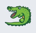 cute green crocodile open his mouth Royalty Free Stock Photo