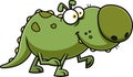 Cute Green Dino Dog Cartoon Character Walking