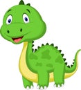 Cute green dinosaur cartoon