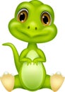 Cute green dinosaur cartoon