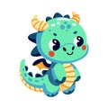 Cute Green Dragon vector illustration Royalty Free Stock Photo