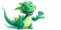 Cute green dragon on a white background, a symbol of the new year 2024 Royalty Free Stock Photo