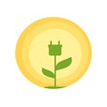 Cute green energy logo illustration Royalty Free Stock Photo