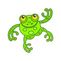 Cute green frog cartoon character isolated on white Royalty Free Stock Photo