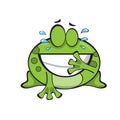 Cute green frog, cartoon character isolated on white background Royalty Free Stock Photo