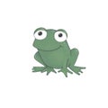 Cute watercolor green frog cartoon character isolated on white background Royalty Free Stock Photo