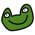 Cute green frog cartoon face on white background Royalty Free Stock Photo