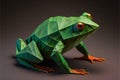 Cute green frog made out of Origami paper Royalty Free Stock Photo