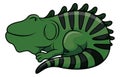 Cute Green Iguana Cartoon Color Illustration Royalty Free Stock Photo