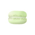 Cute green macaroon. Cake macaron with cream. Vector illustration. Culinary, pastry