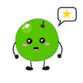 Cute green melon illustration with callout shape