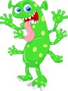 Cute green monster cartoon Royalty Free Stock Photo