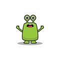 Cute Green Monster Vector Icon Illustration. Monster Mascot Cartoon Character Royalty Free Stock Photo