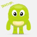 Cute green monster Royalty Free Stock Photo