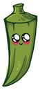 Cute green okra, illustration, vector Royalty Free Stock Photo