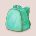 Cute green school bag. Monophonic illustration suitable as mock Royalty Free Stock Photo