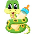 Cute green snake cartoon Royalty Free Stock Photo