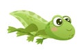 Cute Green Tadpole Cartoon Character Vector Illustration Royalty Free Stock Photo