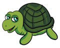 Cute green turtle smiling vector illustration Royalty Free Stock Photo