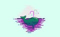 Cute green whale Royalty Free Stock Photo