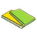 Cute green and yellow notes with ring binder