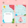 Cute greeting birthday card templates for girls