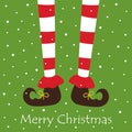 Christmas cartoon elf legs isolated on white Royalty Free Stock Photo
